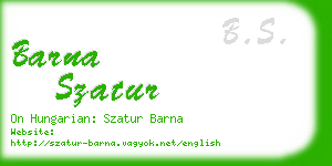 barna szatur business card